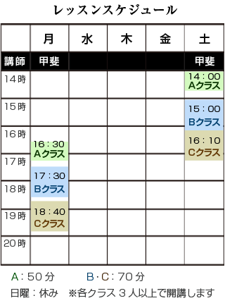 スケージュール